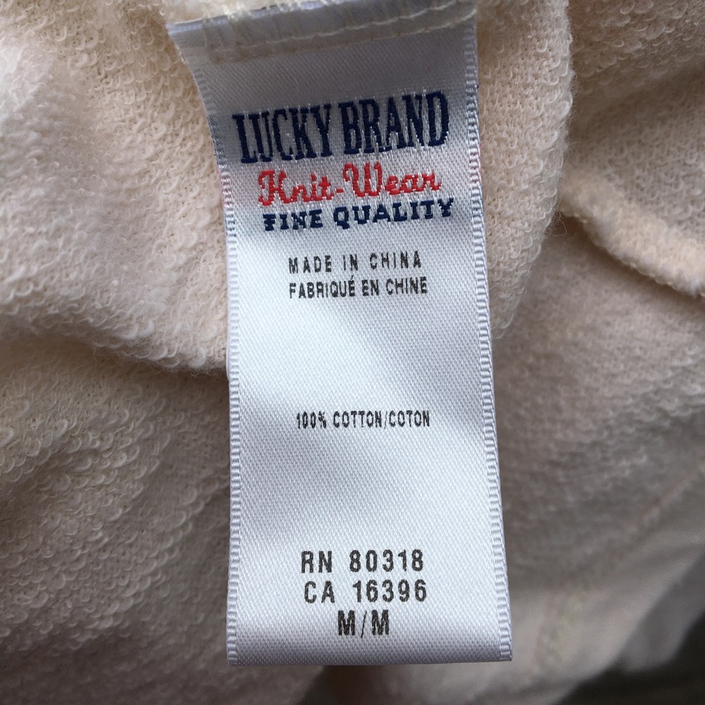 Lucky Brand Cream Cardigan W/Irish Crocheted Lace - Picture 10 of 11